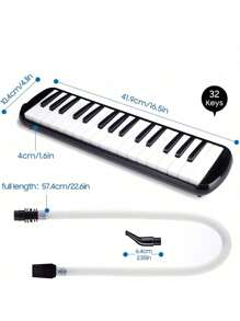 32 Keys Melodica With Mouthpiece Air Piano Keyboard Musical Instrument With Carrying Bag