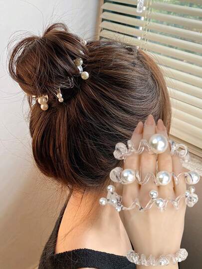 2/4pcs Faux Pearl Spiral Hair Ties, Simple Hair Ropes For Buns, Ponytails And Hair Accessories,Hair Accessory,Hair Accessories,Hair Accessories For Women,Fall,Travel,Hair Tools,Accessories Women,Hair Stuff,Fall,Hair,Hair Accessories,Hair Accessories For Women,Travel,Hair Accessories,Accessories Women,Hair Accessory,Hair Accessories Women,Hair Tools,Hair Stuff,Stuff,Beauty Accessories,Gifts,Travel,Gifts For Women,Hair Stuff,Stocking Stuffers