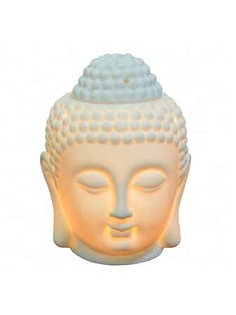 佛头陶瓷茶灯烛台油灯，陶瓷佛头佛像香薰炉，蜡灯家居摆设，装饰佛头精油香薰蜡融油扩散器茶灯烛台瑜伽水疗佛像摆件