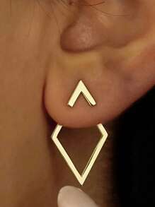 1 Pair/Set Of Women's Simple Geometric Hollow Earrings, Suitable For Summer, Beach, Party, Wedding, Daily Wear, Festival, Valentine's Day, Mother's Day, Gift