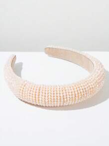 1 Stück handgefertigtes Stirnband mit Kristallen und Perlen, elegante Unifarbe, hochwertige Haraccessoires für Partys, koreanischer Stil, Haarband Stirnband für Frauen, Haaraccessoires, Diademe, Haarkranz