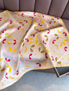 1 件花卉印花 68 厘米小方巾春夏时尚百搭仿丝优雅女士头巾腰带领带包装饰丝巾丝带围巾发饰设计适合日常佩戴。