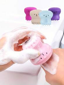 Octopus-Shaped Facial Cleansing Brush - Deeply Cleans And Exfoliates Skin, Gentle Massage For A Refreshed Look - Multicolor - View 2