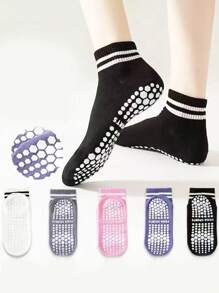 5 Paar rutschfeste Yoga Socken, Antirutsch Boden Socken, pillingresistent, professionelle Tanz Pilates Studio Socken