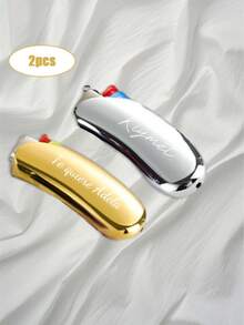2PCS Silver + Gold Personalized Name BIC Lighter Box Sheath Holder Custom Engraving Groomsman Father's Day Gift For Dad Men Boyfriend Cigar Smoker Birthday J5 - Silver + Gold - View 18