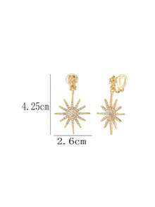 1 对时尚水钻星星和几何设计夹式耳环，适合女士佩戴，外观闪亮优雅，适合日常佩戴和送礼 - 耳夾 - 查看 10