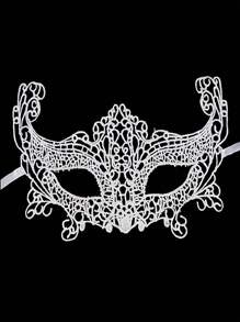 1pc Black Sexy Lace Half Face Mask, Halloween Costume Props For Women