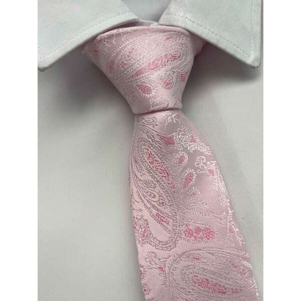 Gravata Kashmir Semi Slim Rosa Clara - 1200 Fios