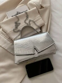 Bolso de mano tipo clutch con estampado de cocodrilo de moda 2025, cartera larga de mujer, bolso pequeño