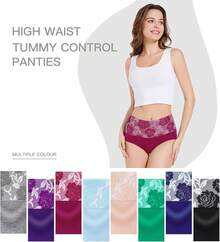 Women's Cotton High Waist Tummy Control Panties Jacquard Ladies Panty Multipack - Comfort - Brief 01 - 8 Pack - Assorted Colors 03 - View 2