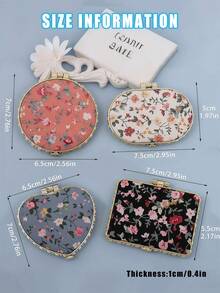 便携式折叠化妆镜，配有可爱的布套和印花图案，双面化妆镜适合家庭和旅行，非常适合美容爱好者和化妆爱好者，是送给女性、女孩、母亲、朋友和妻子的理想礼物