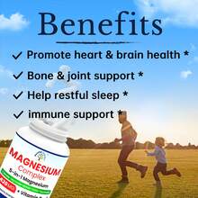5-In-1 Magnesium Complex Supplement 420mg + Vitamin B6 30mg, Support Heart, Relaxation, Sleep & Bone Health - 120 Vegan Capsules - unflavor - 查看 6