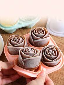 1/5 Stück 4 Rosen Eiswürfelform, Mehrzweck Schokolade, Gelee, Eiswürfelbehälter, RV Party Küche Kühlschrankausstattung, geeignet für Bäckerei, Schulmaterial, Sommer Eisbehälter & -form, Küchenausstattung, Silikon Rosen Eiswürfelform - Romantisches Cocktailzubehör für Gin Tonic & Champagner, wiederverwendbare Partydekoration, vegane Küchenutensilien, Weihnachtsgeschenk für sie, Barwerkzeuge mit Blumendesign