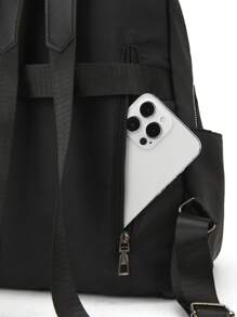 1 Pieza Mochila con múltiples bolsillos, casual y combinable, para estudiantes de escuela secundaria y universidad, mochila escolar, mochila de ocio y viaje para uso diario, con diseño de correa para equipaje, mochila versátil y de doble uso para el transporte