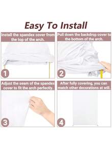 拱门背景，5 英尺、6 英尺、6.6 英尺、7.2 英尺婚礼拱门盖 2 面氨纶贴合面料拱门背景圆顶拱门背景面料适用于生日派对婚礼拱门支架装饰 - 白色（不含支架，仅含面料背景）