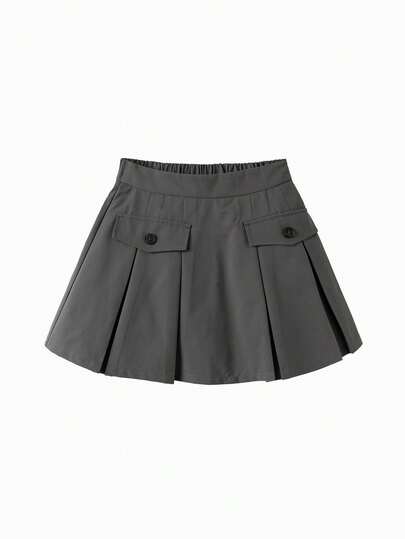 Balabala Girls Pleated Skirt 2025 Plaid Tartan Short Skirt Workwear Style