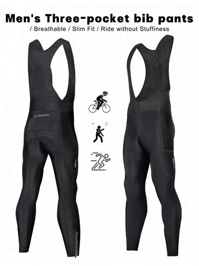 X-TIGER (Höst/Vinter) Herrcykelbyxor med dragkedja, 5D vadderade cykelleggings, cykelbyxor