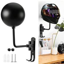 Motorcycle Bicycle Helmet Rack Wall Mount Motorbike Holder Hat Display Stand - Black - View 4