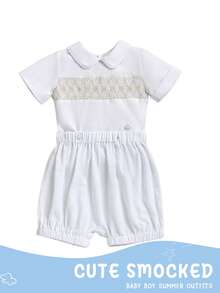 New Summer Two-Piece Suit For Boys And Girls, Casual Breathable Tops And Elastic Shorts, Suitable For Children Aged 0-5 Years Old, Suitable For And Home In Summer