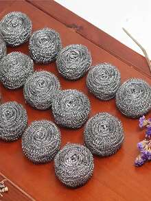 6 件/12 件不锈钢厨房清洁球、厨房用钢刷、非电动洗碗刷、适用于碗、锅、炉灶不锈钢刷钢丝绒、清洁用品、用于洗碗、锅、炉灶的清洁刷、不锈钢丝刷钢用于擦洗锅、炖锅、炉灶和浴室、厨房用洗涤器 - 彩色 - 查看 9