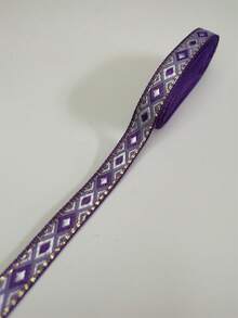 2m/4.2m/Cuộn Polyester rộng 1.2cm Phong cách Boho DIY Băng trang trí, Vật liệu trang trí quần áo & thủ công, Băng keo vàng họa tiết kim cương rỗng & đặc, Nhiều màu sắc - Nhiều màu - Xem 24