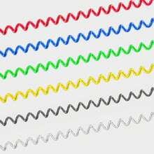 Llavero de bobina de resorte a prueba de robos, cable elástico antipérdida, llavero de  con mosquetón para billetera, teléfono celular, color amarillo, 3 piezas : Deportes y Aire Libre - Plateado - Ver 5