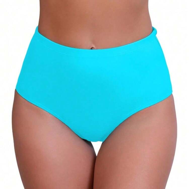 Women's High Waisted Swim Bottoms Swimsuit Full Coverage Bikini Bottoms - Light Blue - 查看 1