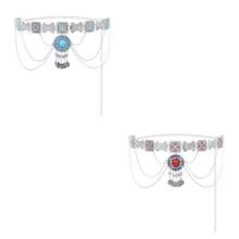 1 pieza Nueva llegada Cadena para la cintura de falso turquesa, decoración vintage con monedas y flecos para la cintura, joyería corporal bohemia para la playa