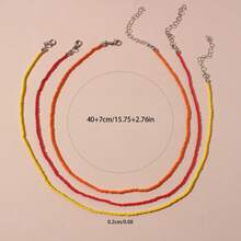 3 cái / bộ Vòng cổ đính cườm khối màu - Nhiều màu - Xem 9