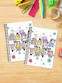 Cuadernos personalizados - Cuaderno con nombre de maestro, cuaderno de espiral, regalo para expresar gratitud a los maestros, palabras de elogio del maestro, regalo para el primer día de clases, regalo de los estudiantes, adecuado para estudiantes, regalo para niños, set de artículos escolares esenciales, regreso a clases, suministros escolares, regreso a clases, regalo escolar, para la oficina, estudiantes de secundaria, multifuncional, personalizado, trabajadores, clientes, estudiantes, para negocios/trabajo/oficina, para la escuela - Multicolor - Ver 5