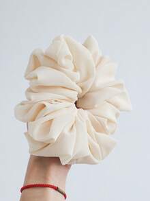 一套包含紫色、浅绿色、米黄色、棕红色、米色、粉色、大地色、灰色、棕色、白色和黑色的超大纯色雪纺发圈，适合女性日常佩戴，可搭配头巾，也可作为发绳、发饰、发圈或马尾辫发圈使用。 - 彩色 - 查看 6