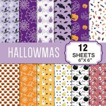 6in Halloween Themed Paper, 12 Sheets Pumpkin & Bat Scrapbooking Background Paper, Small Size Craft Paper For DIY Gift Wrapping, Scrapbook, Journal, Memo, Magazine, Birthday Decoration, Designer Planner, Magazine Craft Paper, Card Making Supplies, Halloween Party Decor Collection Kit - Multicolor - View 13