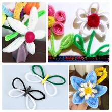 100/200/300/500/1000 件优质白色雪尼尔管道清洁器套装，带教学视频 - 灵活毛绒工艺棒，适用于 DIY 项目、圣诞装饰等 - 翠綠色 - 查看 3