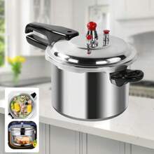 3/9 Litre Home Dual Handle Aluminum Pressure Cooker Kitchen Catering Cookware UK - Silver - View 7