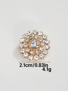 5 Peças/Pacote Botões Metálicos Prateados em Formato de Flor de Girassol Totalmente Cheios de Pedras Brilhantes 3D, Para Tops, Suéteres, Malhas, Vestidos, Casacos, Jaquetas Femininas, Decoração Vintage, Costura, Sapatos, Chapéus, Caixa de Presente, Acessórios de Joias DIY