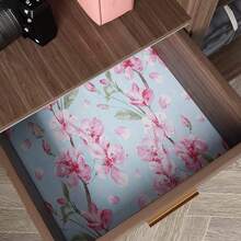 1 Roll Of Blue Flowers With Pink Color Blossom Self-Adhesive Vinyl Wallpaper 17.1inX39.3/118.1/196.8in Removable Yellow Floral Wallpaper For Easy DIY Home Decoration Suitable For Bedrooms Living Rooms Cabinets Tables And Furniture High Quality Vinyl Material With Flexible Patterns Matching Floral Wall Decoration Wall Paper Wall Stickers Room Decor Kitchen Living Room Decor - Blue - View 6