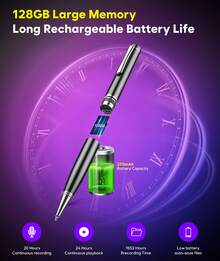 64GB Digital Voice Recorder - ZIPCIDE Voice Recorder With 2400 Hours Recording Capacity And One-Touch Recording, Audio Recorder With Noise Reduction For Class Meetings