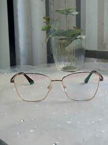 Women's Clip-On 2 In 1 Metal Leg With Shiny Small Size Polarized Lens Fashion Eyeglasses Frame 22428 - 玫瑰紅 - 查看 5