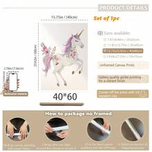 1pc Baby Room Decor Nursery Wall Art.Unicorn Mural, Unicorn Kids Room Decor, Girls Bedroom Mural, Whimsical Unicorn Poster, Kids Room Digital Wall Art, Playroom Decor, Toddler Room Prints, Eclectic Nursery Wall Art.Baby Nursery - Cute And Playful Children's Decor.Various Sizes 20-70cm, Framed Or Unframed Available, Perfect For Baby Room Decor.Home Decor, Summer Wall Art - Multicolor - View 16