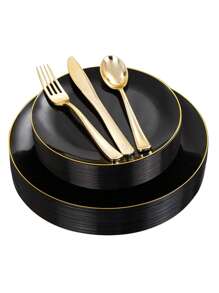 25 pièces Assiette de gâteau blanc, service de couverts de mariage de haute qualité, réutilisable et facile à nettoyer. Parfait pour la décoration de mariage, la décoration de fête, les anniversaires, les réunions de famille, les activités en plein air, l'école, la décoration de salle à manger et de cuisine pour les dîners de groupe