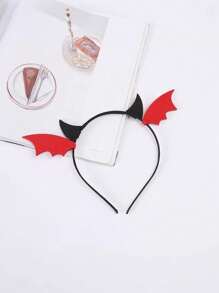1 pièce Serre-tête de cornes de diable pour Halloween, 2 pièces Barrettes de cornes de diable rouges, accessoires de cheveux pour femmes et hommes, pour fêtes d'Halloween, cosplay, événements festifs. Bandeau à ailes de chauve-souris noires, taille unique, serre-tête pour femmes, accessoires de cheveux, diadème, serre-tête