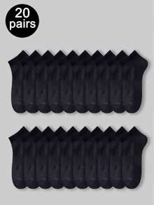 1/5/10/20 Pairs Black & White Leg Warmers Set, Minimalist Multi-Functional Casual, Sports, Ankle, Low-Cut, Invisible Leg Warmers, Unisex, All Season - Multicolor - View 2