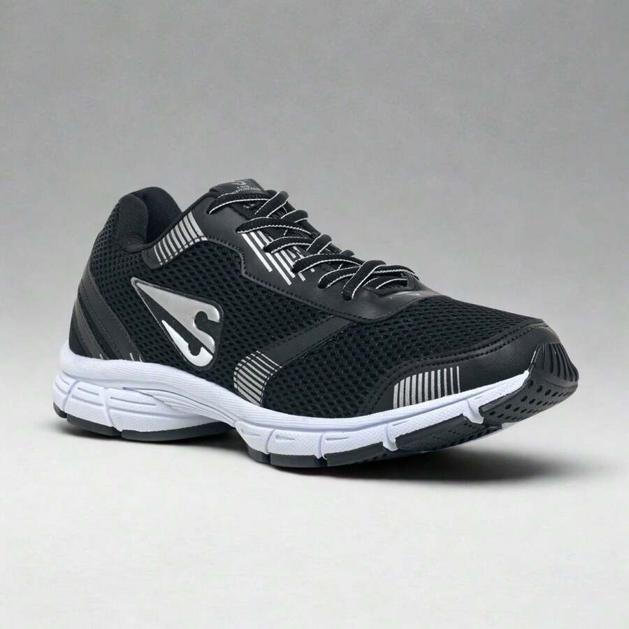 JETT Men's Sports Running Athletic Outdoor Shoes - Black Silver - View 1