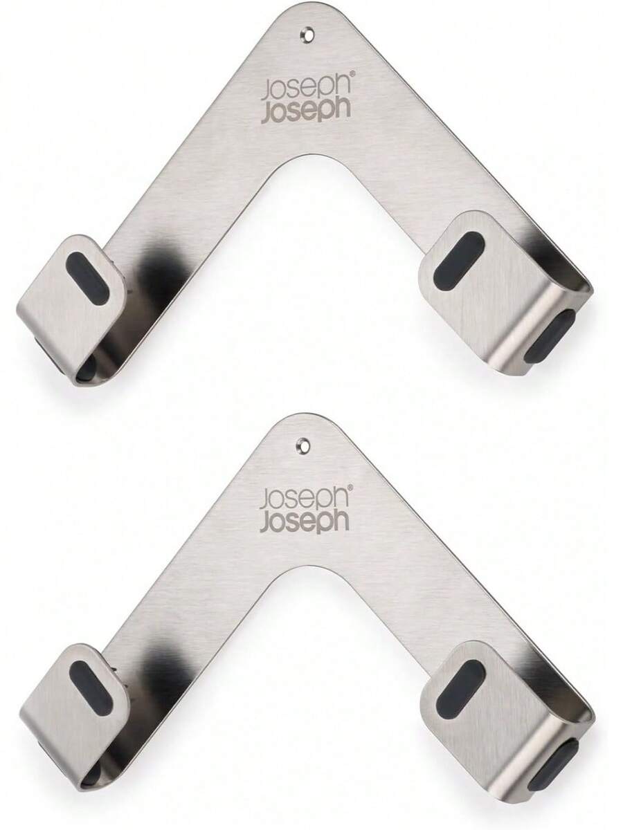 Joseph Joseph Space Set Of 2 Pot And Pan Lid Holders Self Adhesive Wall Mount Storage Organizer, Suitable Lids Up To 11 In, Tape And Screws Included, Stainless Steel - 1 - Xem 1