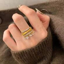 Fashionable Elegant Flowing Tassel Finger Ring, Cross-Wrapped Design - Suitable For Women, Daily Wear, Gift, Party, Banquet, Vacation, Casual Occasions