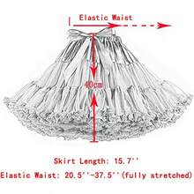 Womens 3-Layered Pleated Tulle Petticoat Tutu Puffy Party Cosplay Skirt - Màu vàng - Xem 8