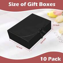 FZZ Black Covered Gift Box, Groomsman Proposal Box, Luxury Black Gift Box (With Ribbon), Suitable For Weddings, Birthdays, Parties, Bridesmaids, Graduations, Valentine's Day, Mother's Day, Father's Day And Various Occasions