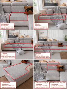 1pc Stretch Sofa Cover, Non-Slip Full Coverage Sofa Seat Cover, Suitable For All Seasons, Fabric Thickened Sofa Slipcover, Machine Washable, Dust-Proof, Pet-Friendly, Decor For Bedroom, Office, Living Room, Fits L-Shaped Sofa And 1/2/3/4 Seater