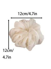 1pc French Mesh Big Scrunchie, High-End Hair Tie For Ponytail, Chiffon Extra Large Foam Hair Scrunchies, Suitable For Daily Styling, Dates, Gatherings, Photos, Spring/Summer Outfits Accessories Head Accessories