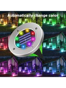 Éclairage solaire au sol, 4 paquets de 8 LED encastrés, lumières solaires étanches pour le jardin, éclairage paysager extérieur, disque lumineux pour allée, pelouse, allée, chemin de promenade (1/4 pièces)